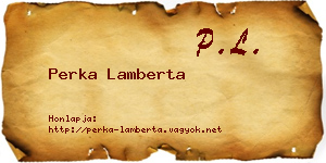 Perka Lamberta névjegykártya